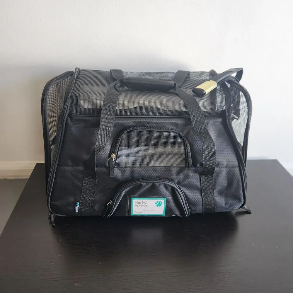 PetAmi Premium Airline Approved Soft-Sided Dog & Cat Travel Carrier Black Small